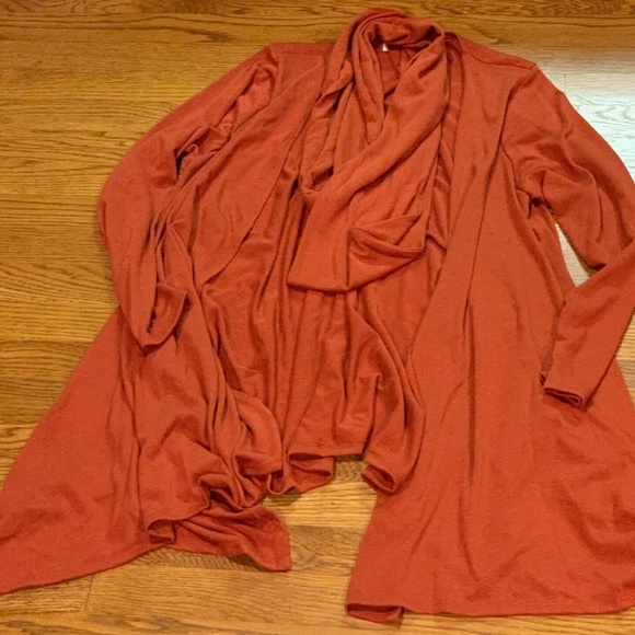 2 Attitudes By Renee Greenstein Women's Robe Cover-up Sz 1X + Scarf Deep Orange - Picture 11 of 12
